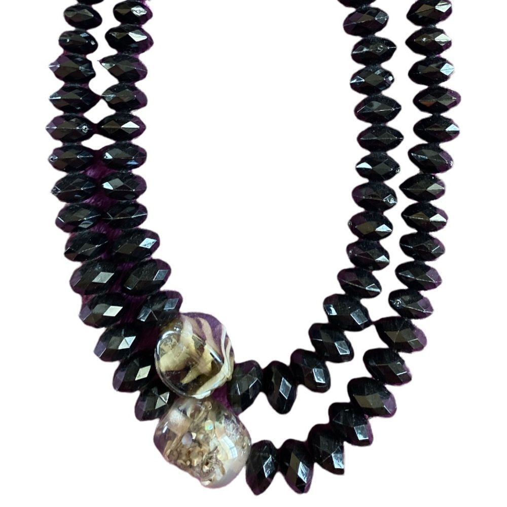 Black Acrylic Choker Style Necklace